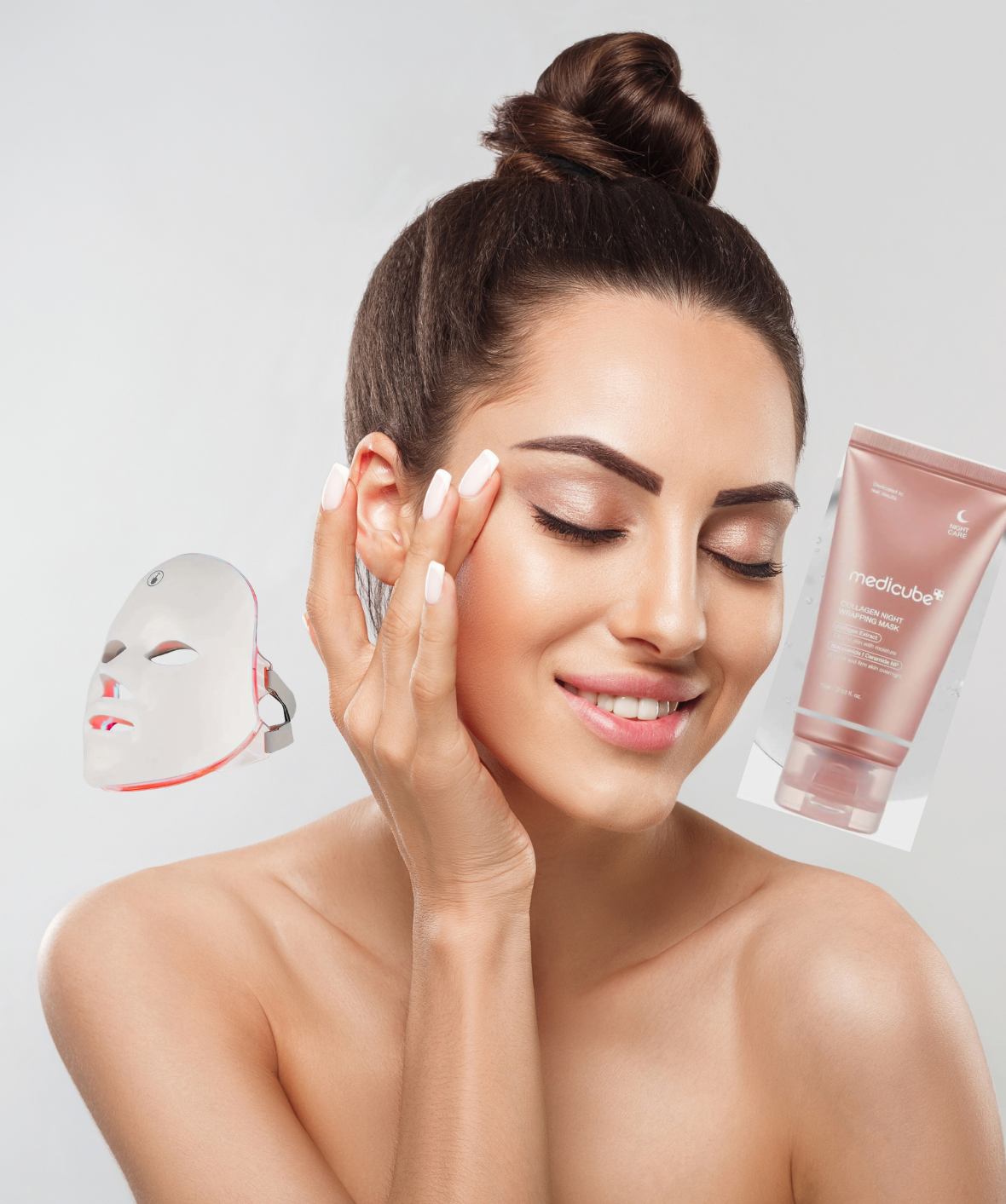 LED-Gesichtsmaske + Médicube Kollagencreme